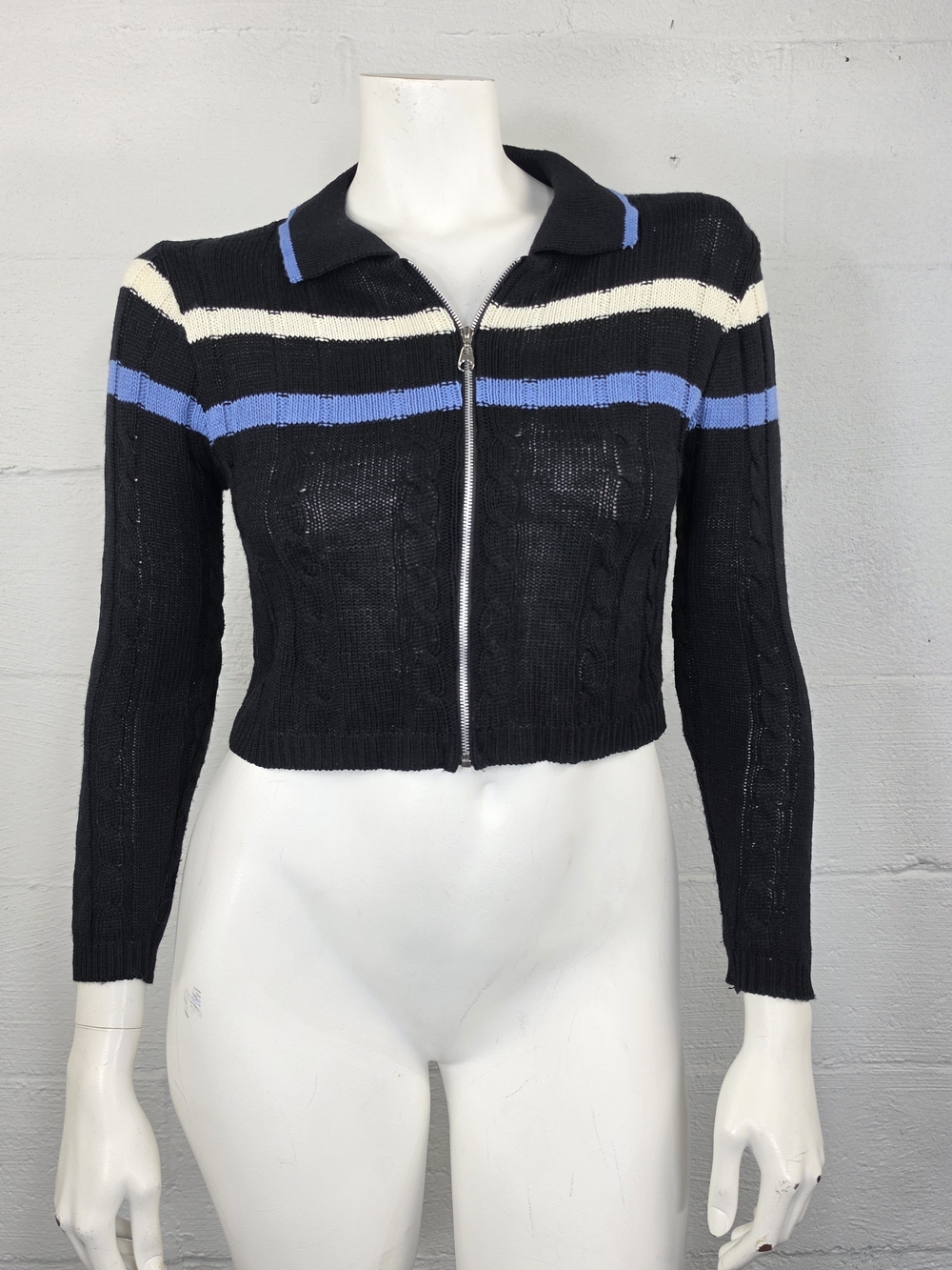 YOU Babes 90's/Y2K Cropped Full Zip Sweater